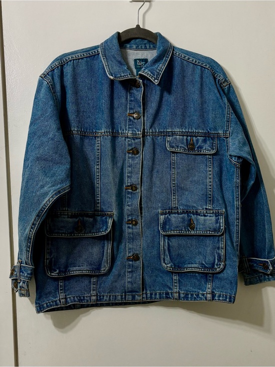 Weekend Edition Jackets & Blazers - Women's Blue Denim Utility Jacket - Lightweight Shirt Jacket